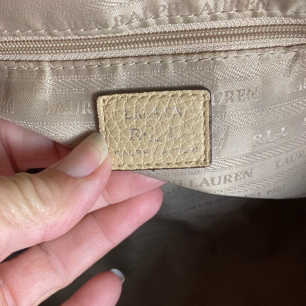 Lauren Ralph Lauren Amberly Dome Beige and White Floral Satchel - Picture 7 of 9